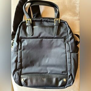 Tutilo New York Black Vegan Backpack Bag Purse School Diaper Bag. Pre-owned.